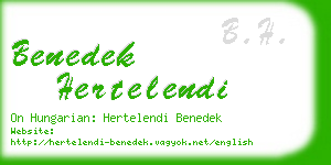 benedek hertelendi business card